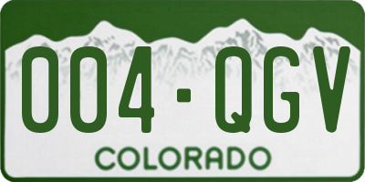 CO license plate 004QGV