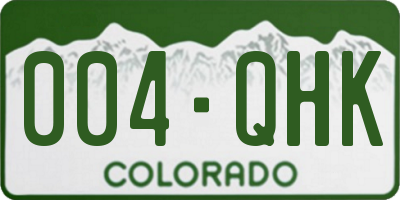 CO license plate 004QHK