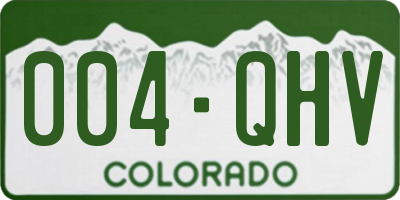 CO license plate 004QHV