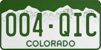 CO license plate 004QIC