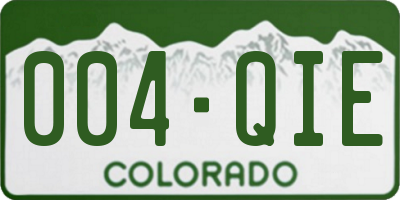 CO license plate 004QIE