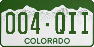 CO license plate 004QII