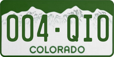 CO license plate 004QIO