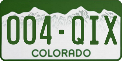 CO license plate 004QIX