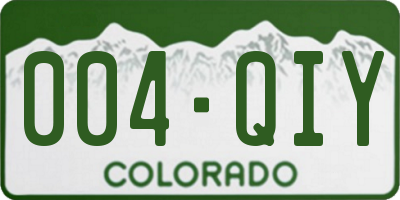 CO license plate 004QIY