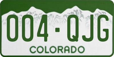CO license plate 004QJG