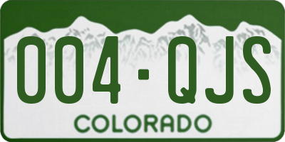 CO license plate 004QJS