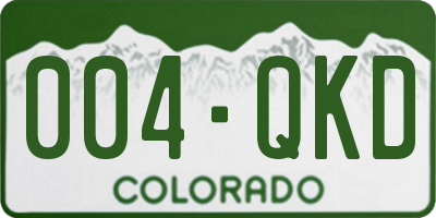 CO license plate 004QKD