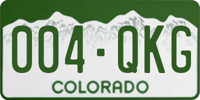 CO license plate 004QKG