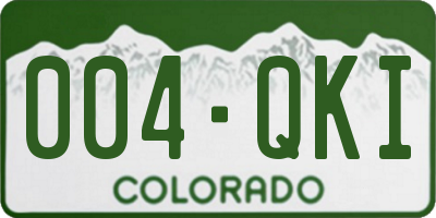 CO license plate 004QKI