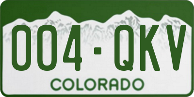 CO license plate 004QKV