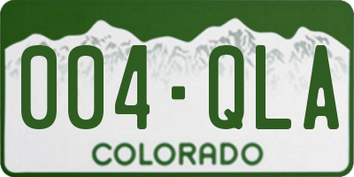 CO license plate 004QLA