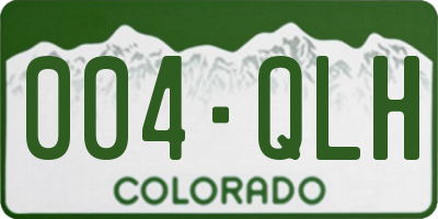 CO license plate 004QLH