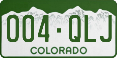 CO license plate 004QLJ