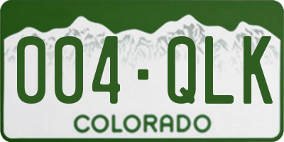 CO license plate 004QLK
