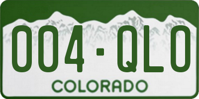 CO license plate 004QLO