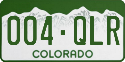 CO license plate 004QLR