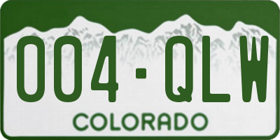 CO license plate 004QLW