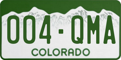 CO license plate 004QMA