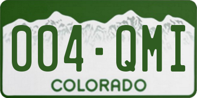 CO license plate 004QMI