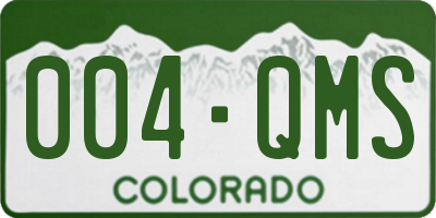 CO license plate 004QMS