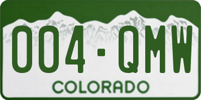 CO license plate 004QMW