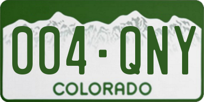 CO license plate 004QNY