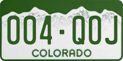 CO license plate 004QOJ