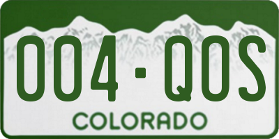 CO license plate 004QOS