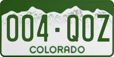 CO license plate 004QOZ