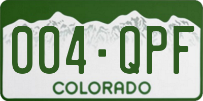 CO license plate 004QPF