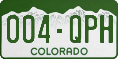 CO license plate 004QPH