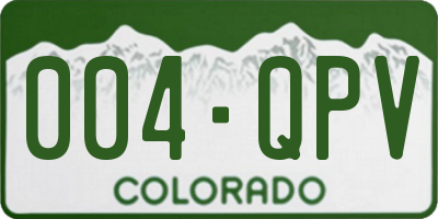 CO license plate 004QPV