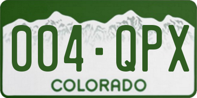 CO license plate 004QPX