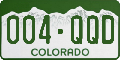 CO license plate 004QQD