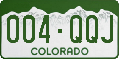 CO license plate 004QQJ