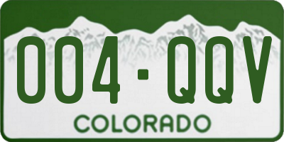 CO license plate 004QQV