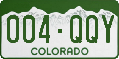 CO license plate 004QQY