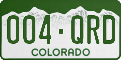 CO license plate 004QRD