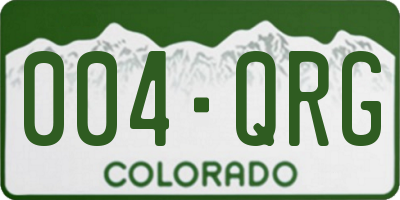 CO license plate 004QRG