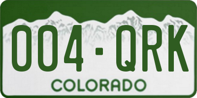 CO license plate 004QRK