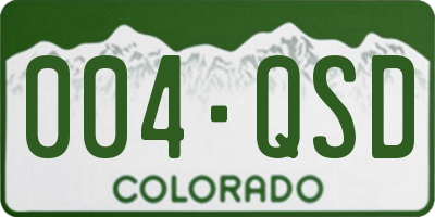 CO license plate 004QSD