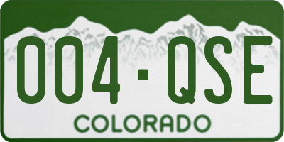 CO license plate 004QSE