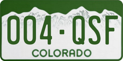 CO license plate 004QSF