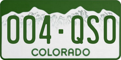 CO license plate 004QSO