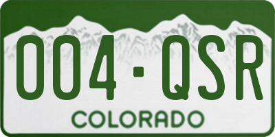 CO license plate 004QSR