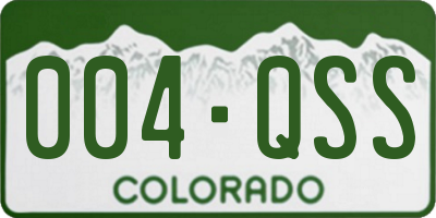 CO license plate 004QSS