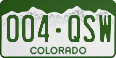 CO license plate 004QSW