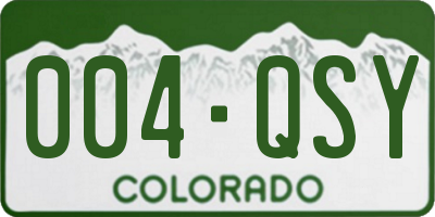 CO license plate 004QSY