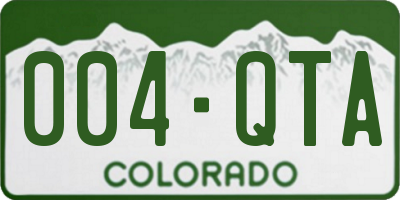 CO license plate 004QTA